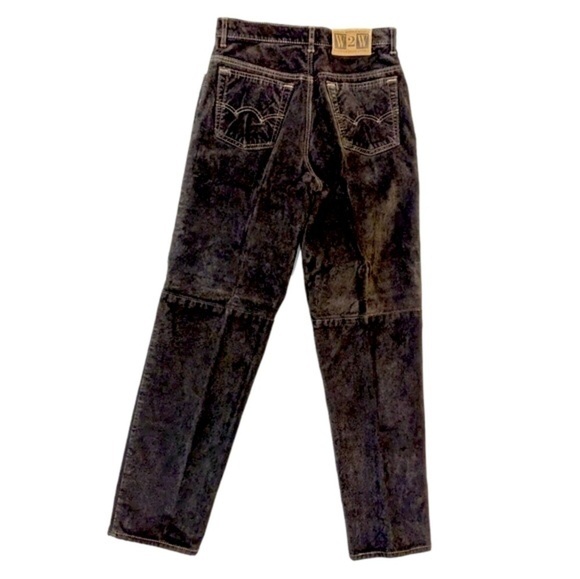 VINTAGE brown suede high waisted pants size 30 - Picture 5 of 13